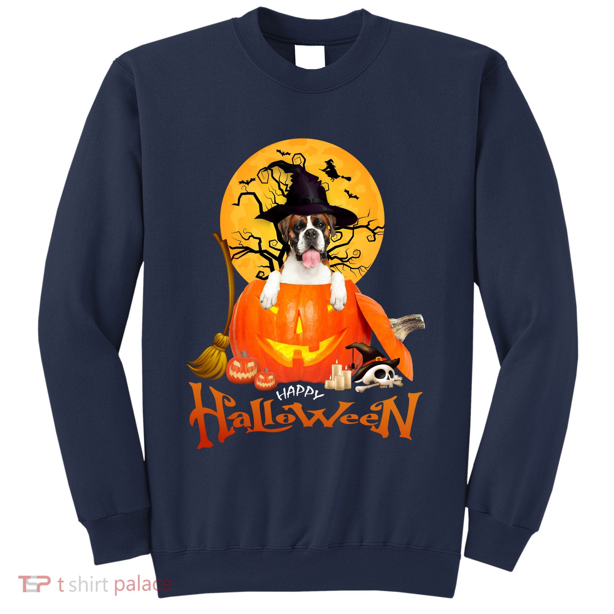 Funny Boxer Dog Spooky Halloween Sweatshirt