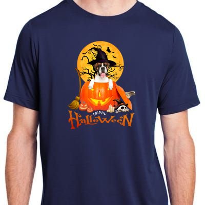 Funny Boxer Dog Spooky Halloween Adult ChromaSoft Performance T-Shirt