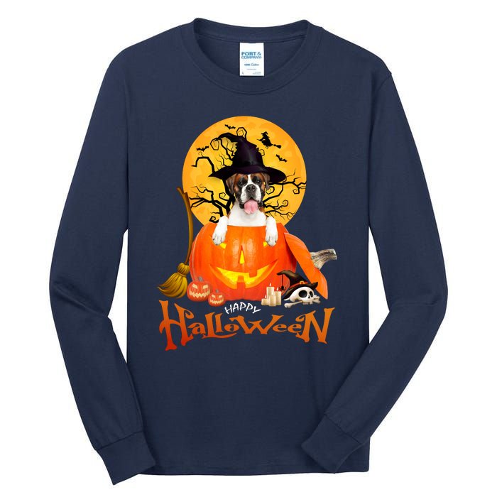 Funny Boxer Dog Spooky Halloween Tall Long Sleeve T-Shirt