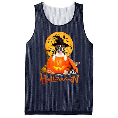 Funny Boxer Dog Spooky Halloween Mesh Reversible Basketball Jersey Tank