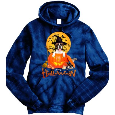 Funny Boxer Dog Spooky Halloween Tie Dye Hoodie