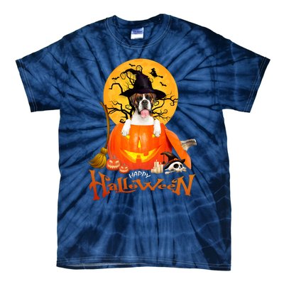 Funny Boxer Dog Spooky Halloween Tie-Dye T-Shirt