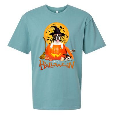 Funny Boxer Dog Spooky Halloween Sueded Cloud Jersey T-Shirt