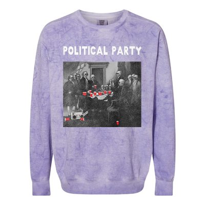 Funny Beer Drinking Founding Fathers Political Party Gift Colorblast Crewneck Sweatshirt