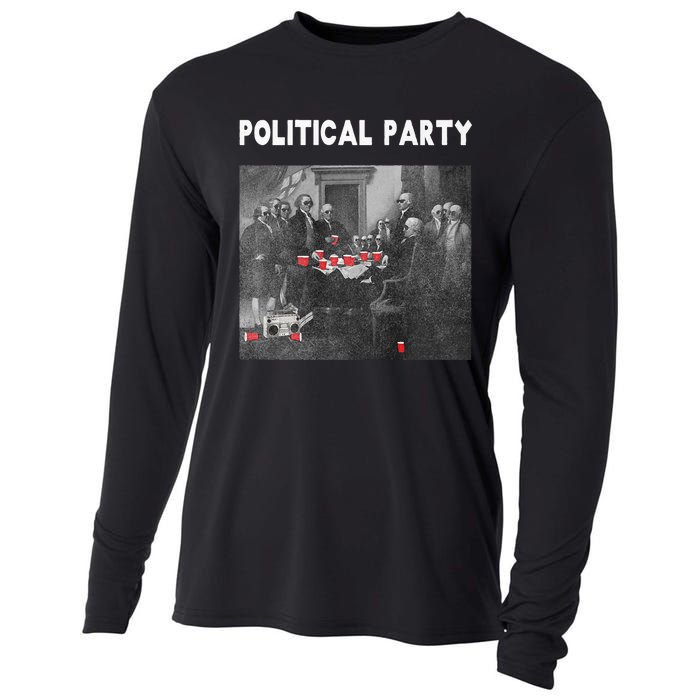 Funny Beer Drinking Founding Fathers Political Party Gift Cooling Performance Long Sleeve Crew