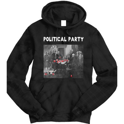 Funny Beer Drinking Founding Fathers Political Party Gift Tie Dye Hoodie