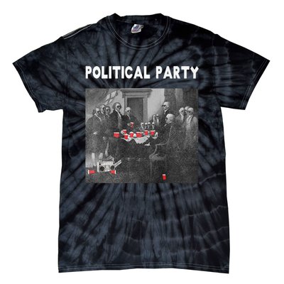 Funny Beer Drinking Founding Fathers Political Party Gift Tie-Dye T-Shirt