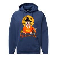 Funny Bulldog Dog Spooky Halloween Performance Fleece Hoodie