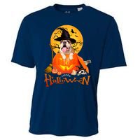 Funny Bulldog Dog Spooky Halloween Cooling Performance Crew T-Shirt