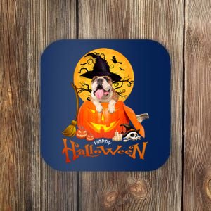 Funny Bulldog Dog Spooky Halloween Coaster