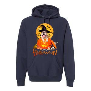 Funny Bulldog Dog Spooky Halloween Premium Hoodie