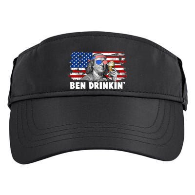 Funny Ben Drinkin USA American Flag Adult Drive Performance Visor