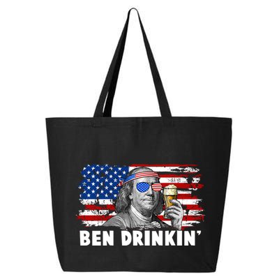 Funny Ben Drinkin USA American Flag 25L Jumbo Tote