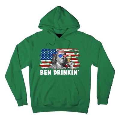 Funny Ben Drinkin USA American Flag Hoodie