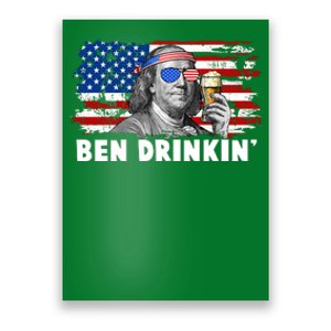 Funny Ben Drinkin USA American Flag Poster