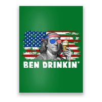 Funny Ben Drinkin USA American Flag Poster