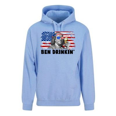 Funny Ben Drinkin USA American Flag Unisex Surf Hoodie