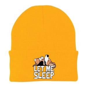 Funny Beagle Dog Let Me Sleep Cute Dog Knit Cap Winter Beanie