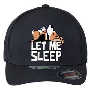 Funny Beagle Dog Let Me Sleep Cute Dog Flexfit Unipanel Trucker Cap