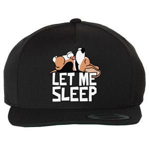 Funny Beagle Dog Let Me Sleep Cute Dog Wool Snapback Cap