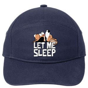 Funny Beagle Dog Let Me Sleep Cute Dog 7-Panel Snapback Hat