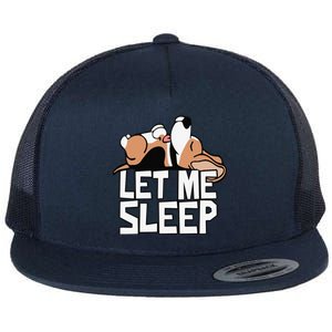 Funny Beagle Dog Let Me Sleep Cute Dog Flat Bill Trucker Hat