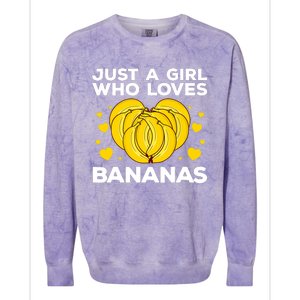 Funny Banana Design Wo Girl Banana Fruit Lovers Colorblast Crewneck Sweatshirt