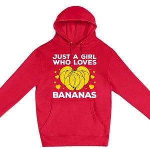 Funny Banana Design Wo Girl Banana Fruit Lovers Premium Pullover Hoodie