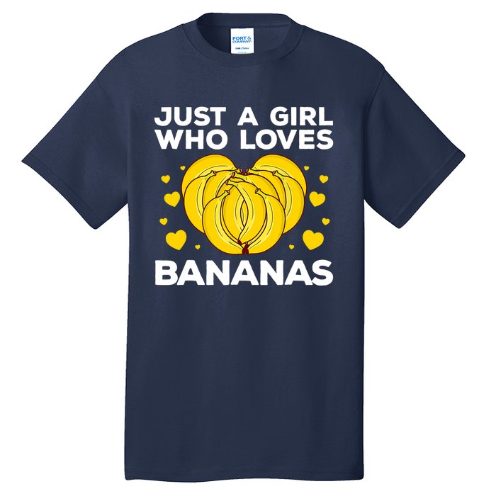 Funny Banana Design Wo Girl Banana Fruit Lovers Tall T-Shirt