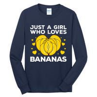 Funny Banana Design Wo Girl Banana Fruit Lovers Tall Long Sleeve T-Shirt