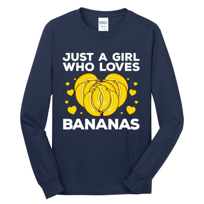 Funny Banana Design Wo Girl Banana Fruit Lovers Tall Long Sleeve T-Shirt