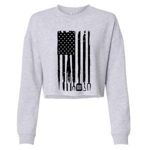 Funny Bbq Design For Fans Of Grilling Cropped Pullover Crew