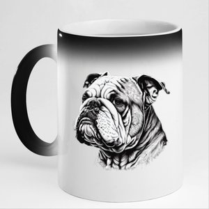 Funny Bulldog Dog Gift 11oz Black Color Changing Mug