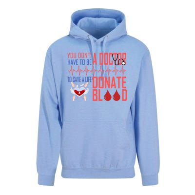 Funny Blood Donor You Don't Have To Be A Doctor To Save Life Cute Gift Unisex Surf Hoodie