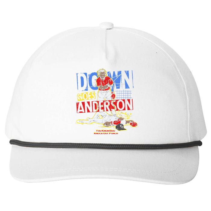 FUNNY BASEBALL DOWN GOES ANDERSON Trending Design Snapback Five-Panel Rope Hat