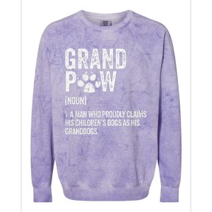 Funny Best Dog Grandpa Ever Grandpaw Apparel Retro Grand Paw Colorblast Crewneck Sweatshirt