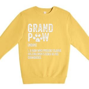 Funny Best Dog Grandpa Ever Grandpaw Apparel Retro Grand Paw Premium Crewneck Sweatshirt