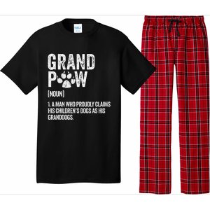 Funny Best Dog Grandpa Ever Grandpaw Apparel Retro Grand Paw Pajama Set