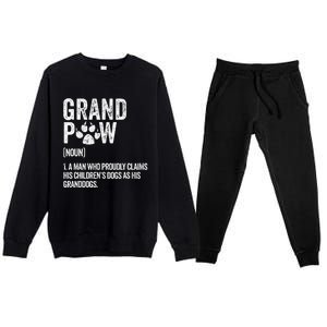 Funny Best Dog Grandpa Ever Grandpaw Apparel Retro Grand Paw Premium Crewneck Sweatsuit Set