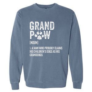 Funny Best Dog Grandpa Ever Grandpaw Apparel Retro Grand Paw Garment-Dyed Sweatshirt