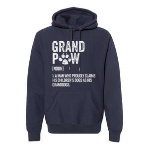 Funny Best Dog Grandpa Ever Grandpaw Apparel Retro Grand Paw Premium Hoodie