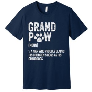 Funny Best Dog Grandpa Ever Grandpaw Apparel Retro Grand Paw Premium T-Shirt