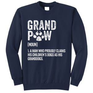 Funny Best Dog Grandpa Ever Grandpaw Apparel Retro Grand Paw Tall Sweatshirt