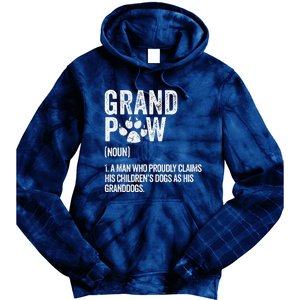 Funny Best Dog Grandpa Ever Grandpaw Apparel Retro Grand Paw Tie Dye Hoodie