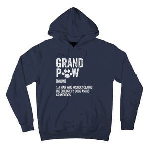 Funny Best Dog Grandpa Ever Grandpaw Apparel Retro Grand Paw Tall Hoodie