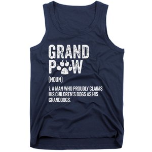 Funny Best Dog Grandpa Ever Grandpaw Apparel Retro Grand Paw Tank Top