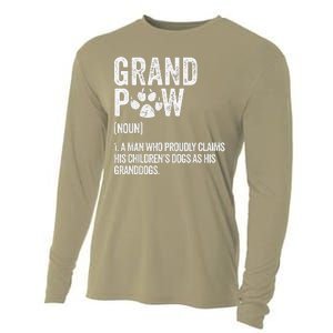 Funny Best Dog Grandpa Ever Grandpaw Apparel Retro Grand Paw Cooling Performance Long Sleeve Crew