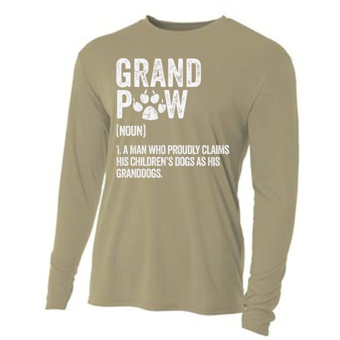 Funny Best Dog Grandpa Ever Grandpaw Apparel Retro Grand Paw Cooling Performance Long Sleeve Crew