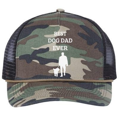 Funny Best Dog Dad Ever Fathers Day Gift For Dog Dads Retro Rope Trucker Hat Cap