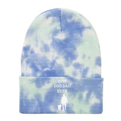 Funny Best Dog Dad Ever Fathers Day Gift For Dog Dads Tie Dye 12in Knit Beanie